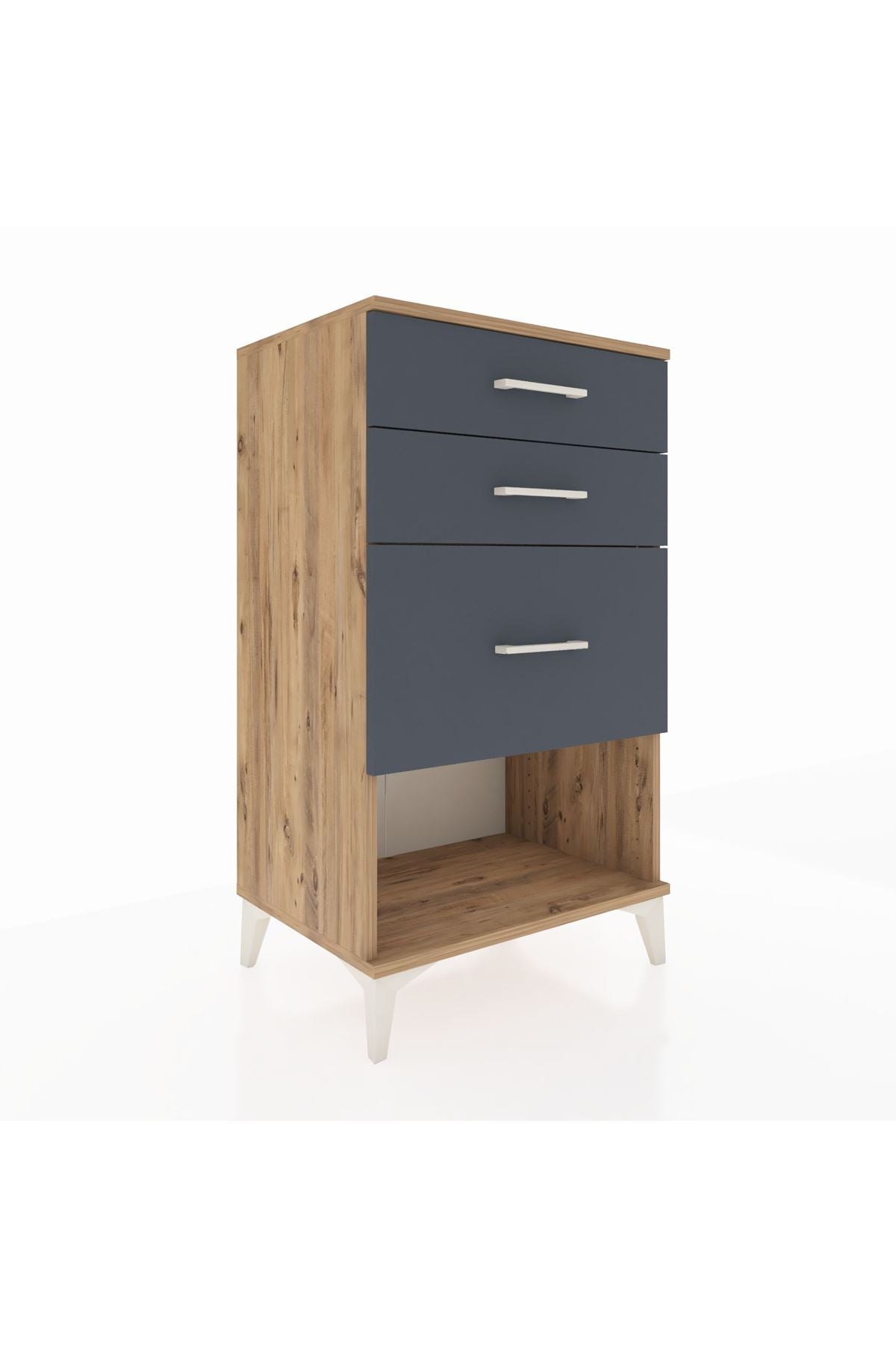 Hyperion Komodin 3 Çekmeceli 60x44x106 Çam-Antrasit