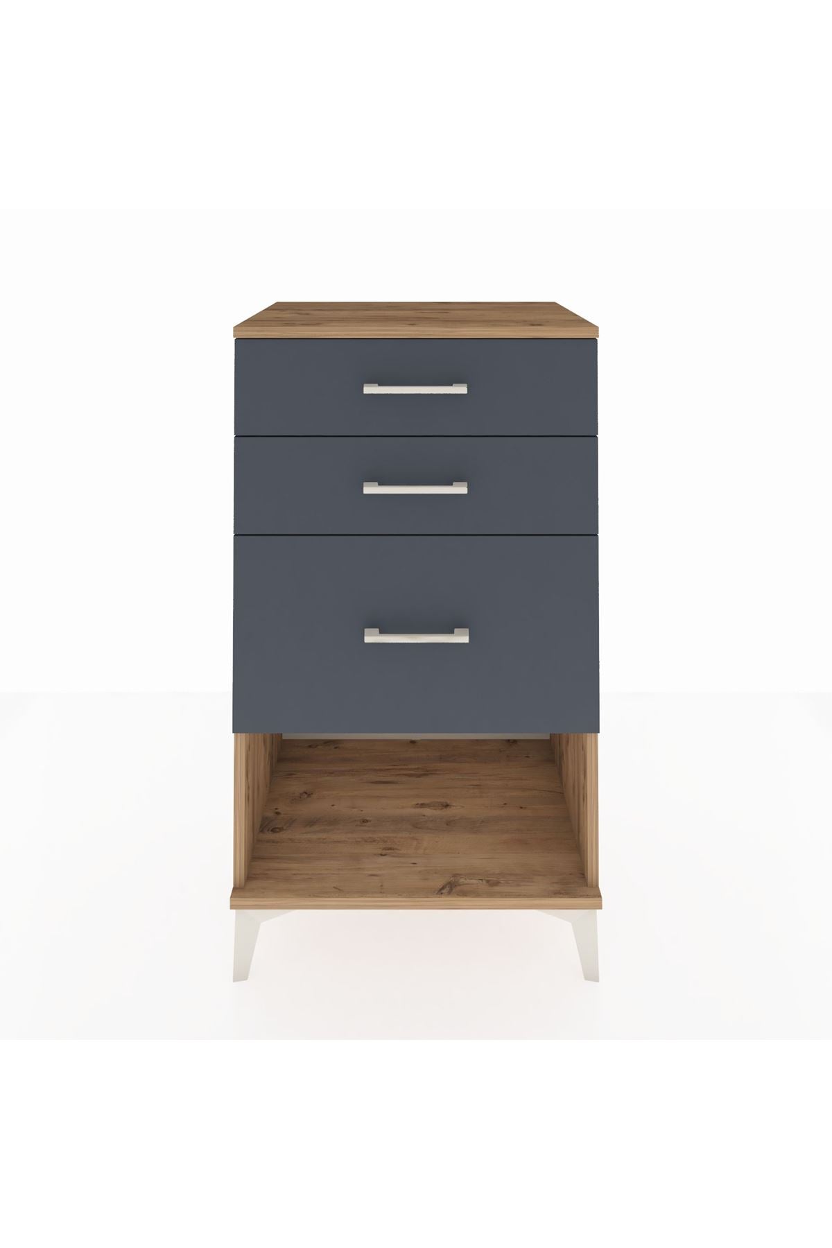 Hyperion Komodin 3 Çekmeceli 60x44x106 Çam-Antrasit
