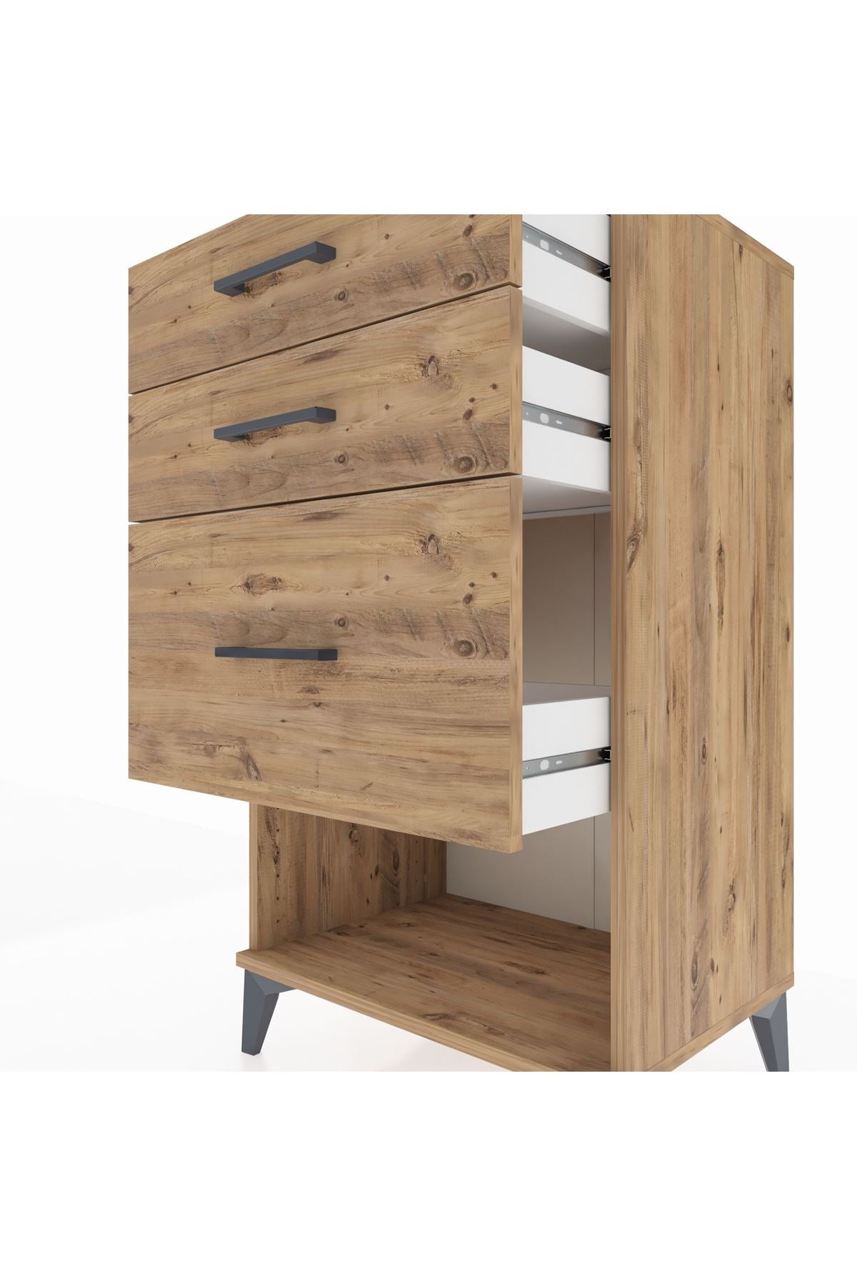 Hyperion Komodin 3 Çekmeceli 60x44x106 Çam-Çam