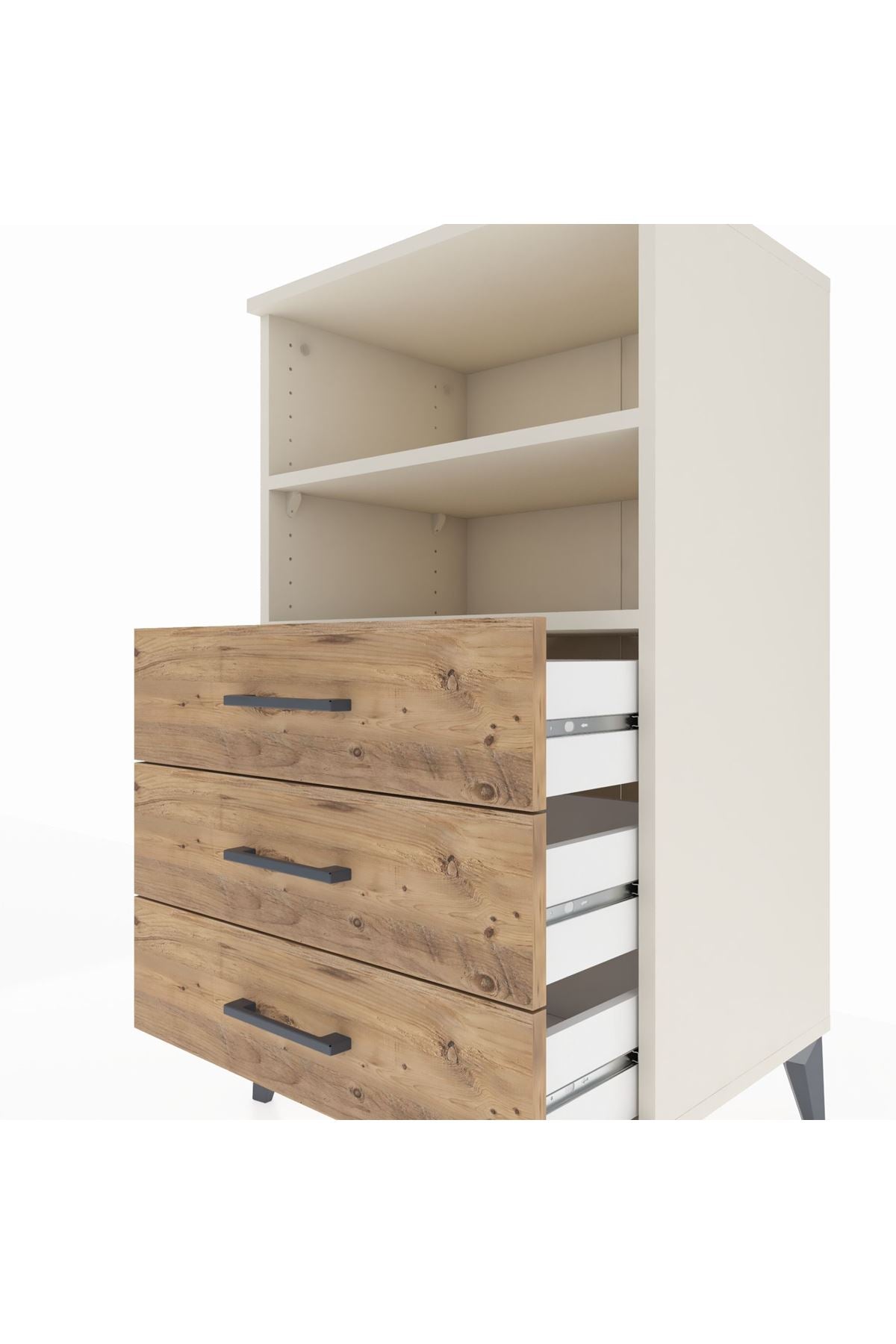 Hyperion Komodin 2 Raflı 3 Çekmeceli 60x44x106 Aytaşı-Çam