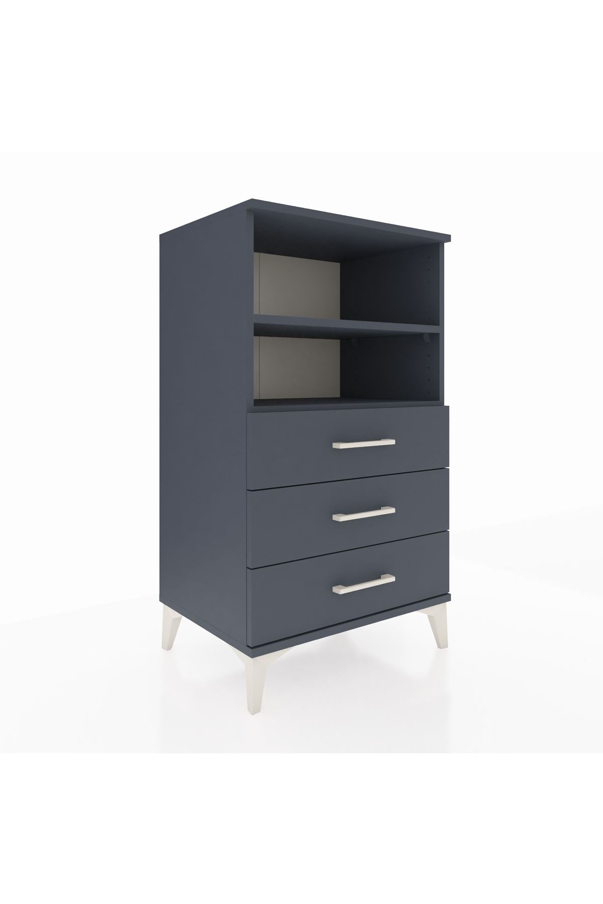 Hyperion Komodin 2 Raflı 3 Çekmeceli 60x44x106 Antrasit-Antrasit