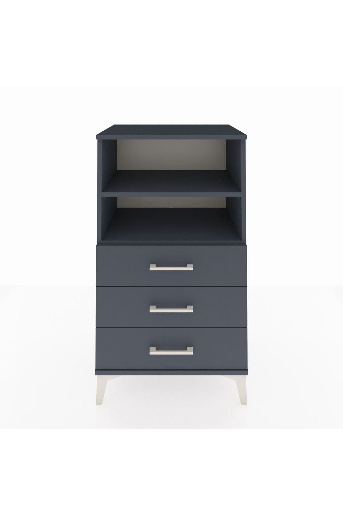 Hyperion Komodin 2 Raflı 3 Çekmeceli 60x44x106 Antrasit-Antrasit