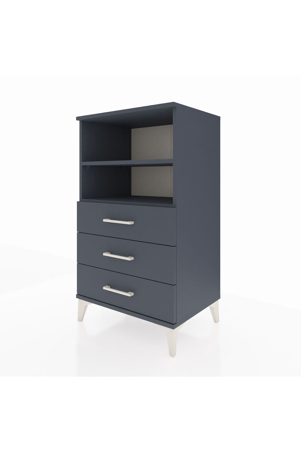 Hyperion Komodin 2 Raflı 3 Çekmeceli 60x44x106 Antrasit-Antrasit