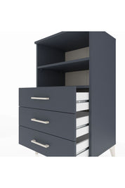 Hyperion Komodin 2 Raflı 3 Çekmeceli 60x44x106 Antrasit-Antrasit