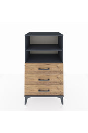 Hyperion Komodin 2 Raflı 3 Çekmeceli 60x44x106 Antrasit-Çam