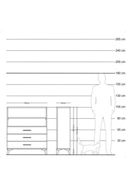 Hyperion Komodin 2 Raflı 3 Çekmeceli 60x44x106 Antrasit-Çam