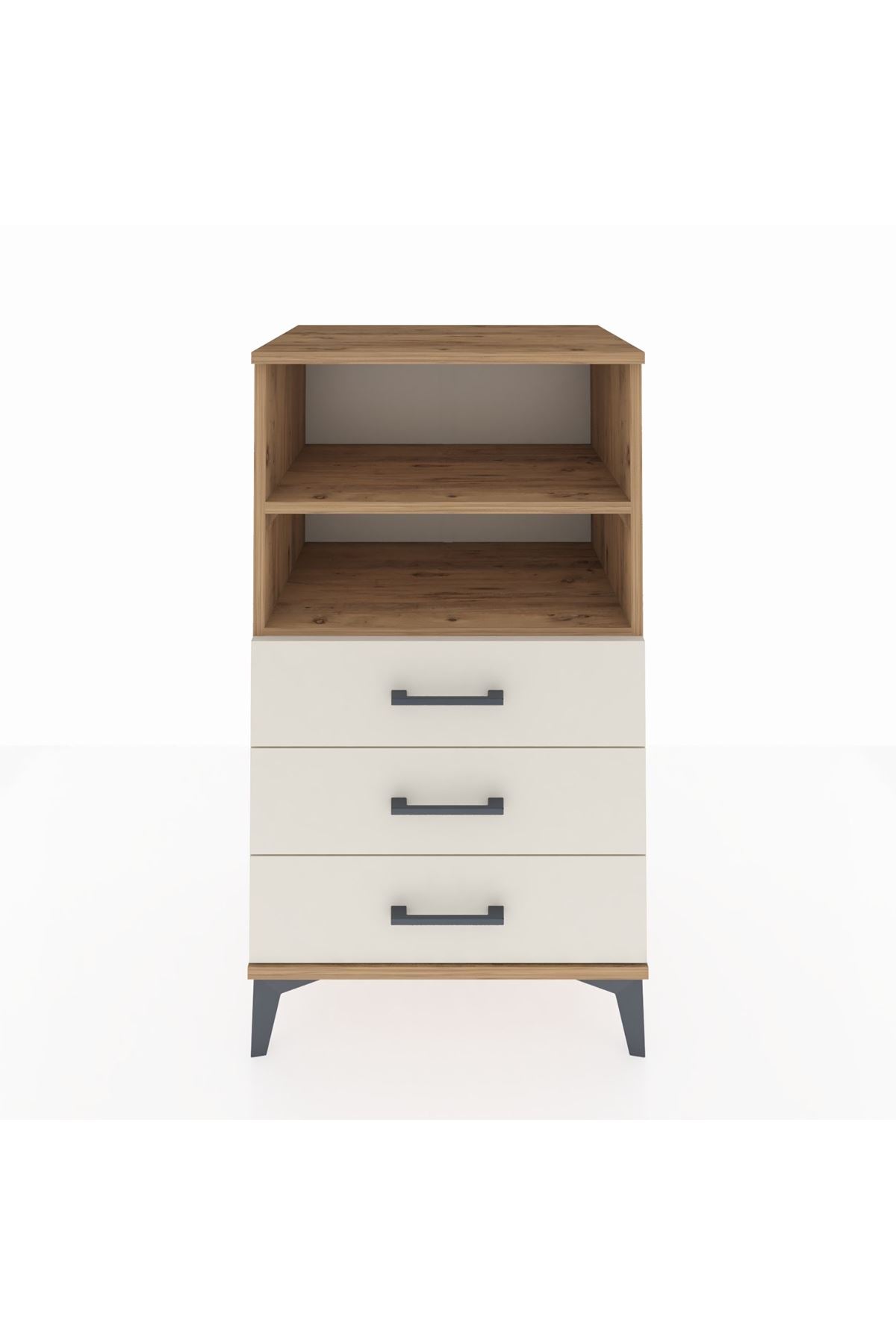 Hyperion Komodin 2 Raflı 3 Çekmeceli 60x44x106 Çam-Aytaşı