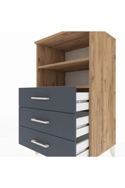 Hyperion Komodin 2 Raflı 3 Çekmeceli 60x44x106 Çam-Antrasit