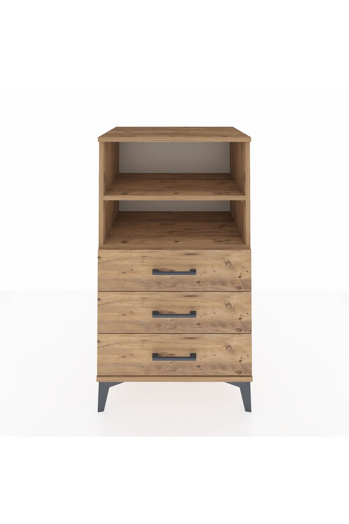 Hyperion Komodin 2 Raflı 3 Çekmeceli 60x44x106 Çam-Çam