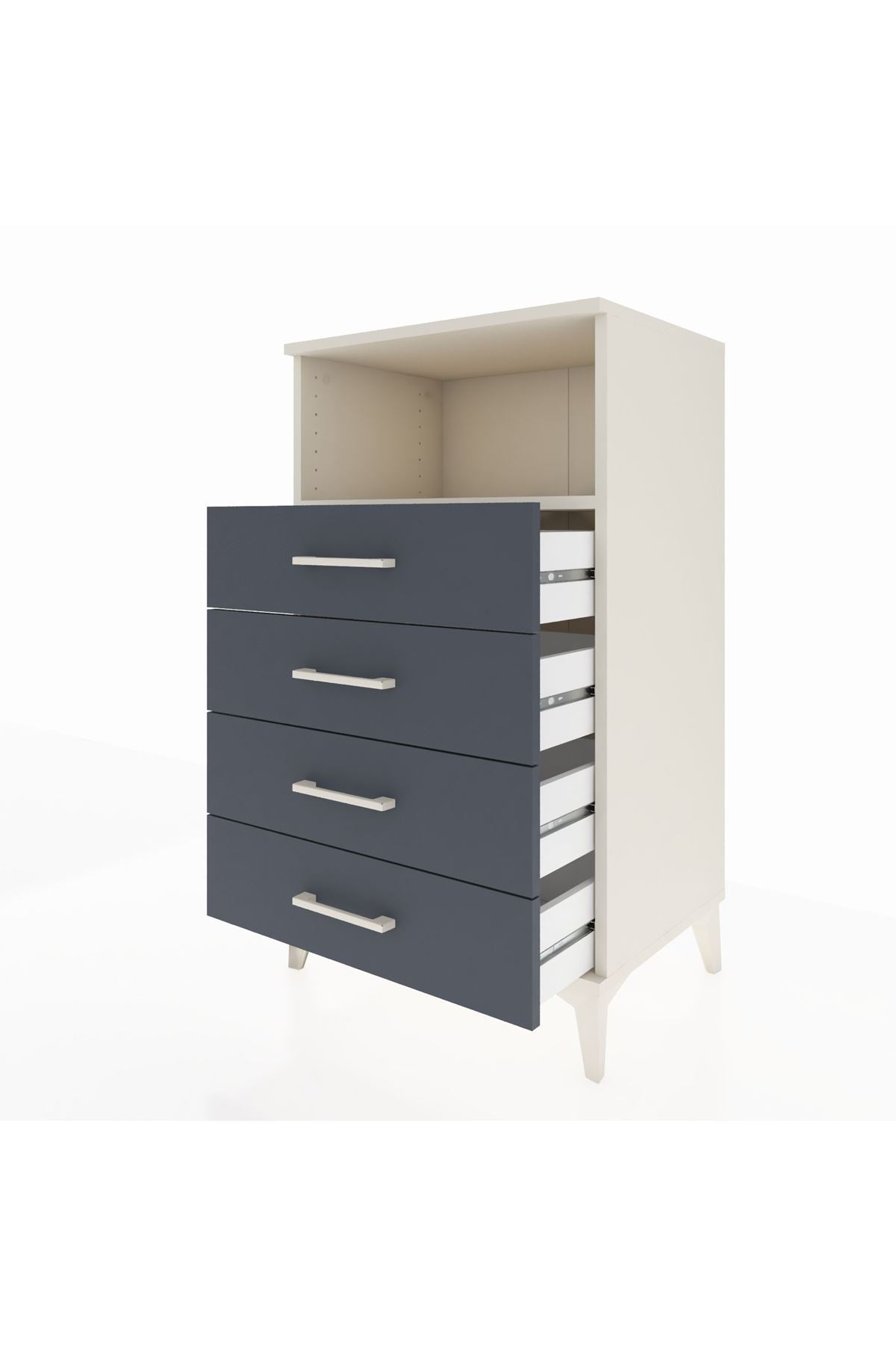 Hyperion Komodin Tek Raflı 4 Çekmeceli 60x44x106 Aytaşı-Antrasit