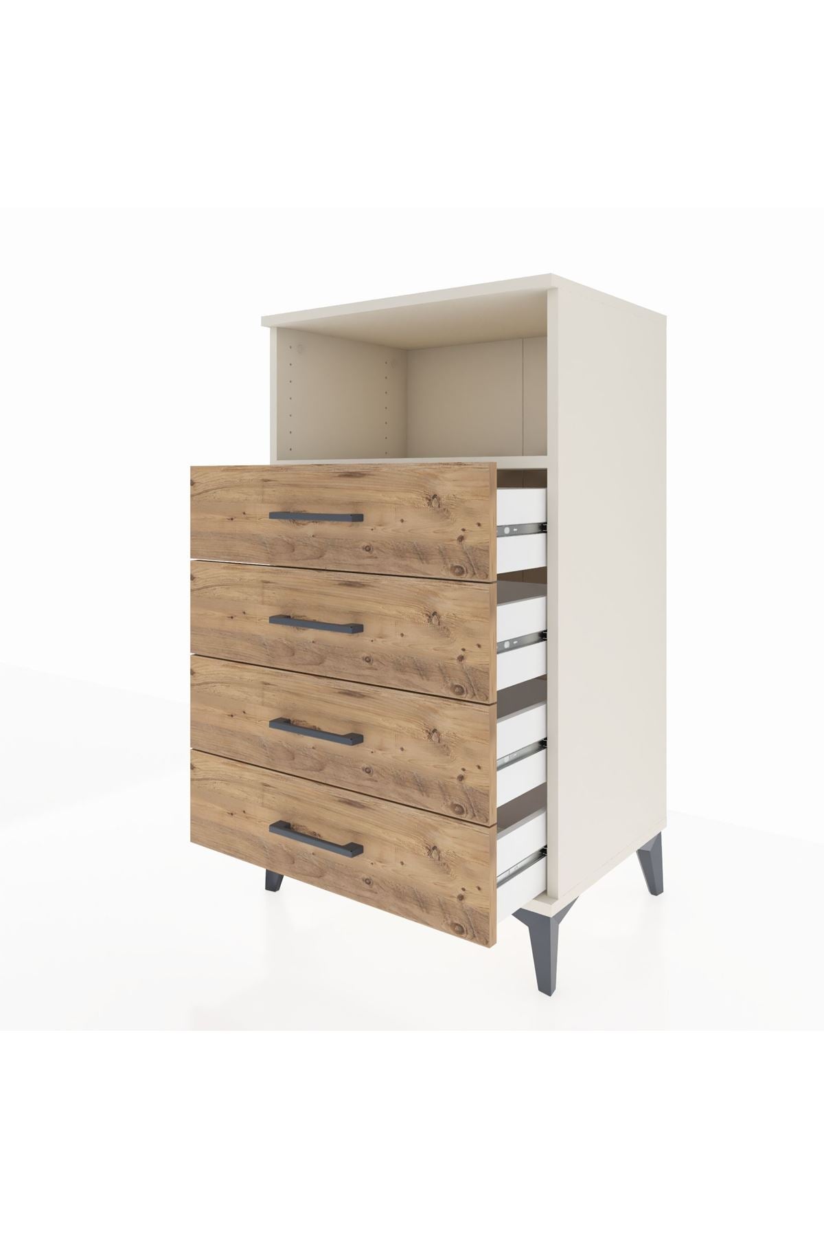 Hyperion Komodin Tek Raflı 4 Çekmeceli 60x44x106 Aytaşı-Çam