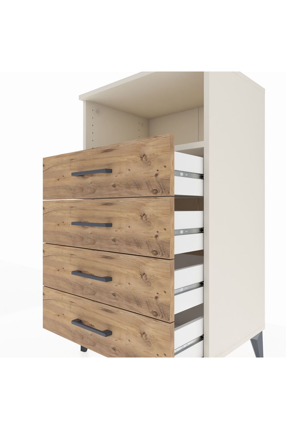 Hyperion Komodin Tek Raflı 4 Çekmeceli 60x44x106 Aytaşı-Çam