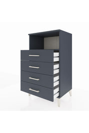 Hyperion Komodin Tek Raflı 4 Çekmeceli 60x44x106 Antrasit-Antrasit