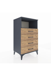 Hyperion Komodin Tek Raflı 4 Çekmeceli 60x44x106 Antrasit-Çam