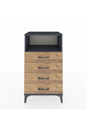 Hyperion Komodin Tek Raflı 4 Çekmeceli 60x44x106 Antrasit-Çam