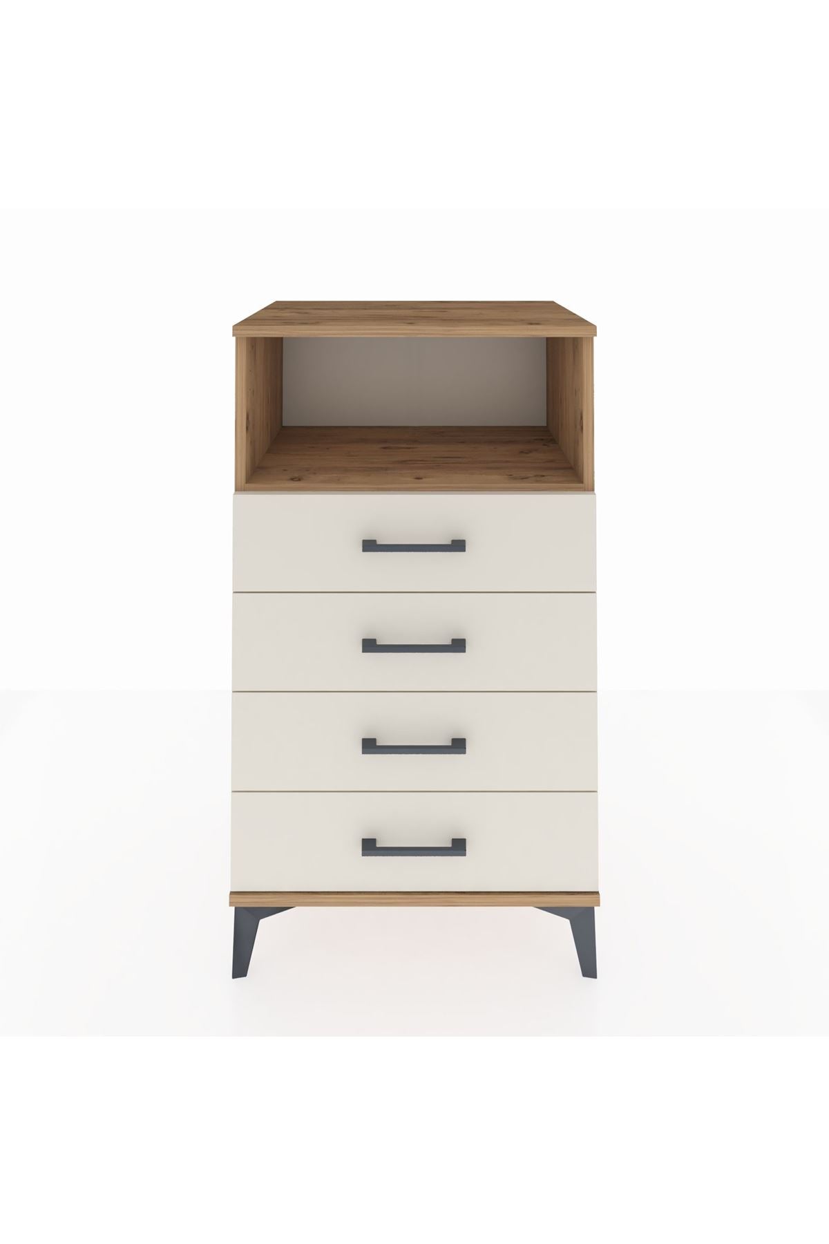 Hyperion Komodin Tek Raflı 4 Çekmeceli 60x44x106 Çam-Aytaşı