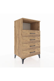 Hyperion Komodin Tek Raflı 4 Çekmeceli 60x44x106 Çam-Çam