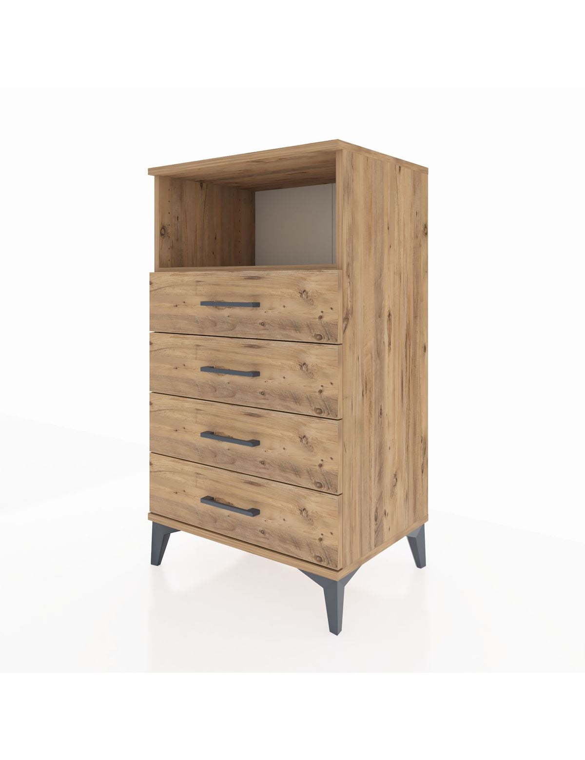 Hyperion Komodin Tek Raflı 4 Çekmeceli 60x44x106 - S48M018V9B