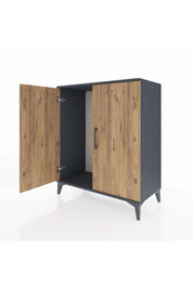 Hyperion Şifonyer 2 Kapaklı 88x44x106 Antrasit-Çam