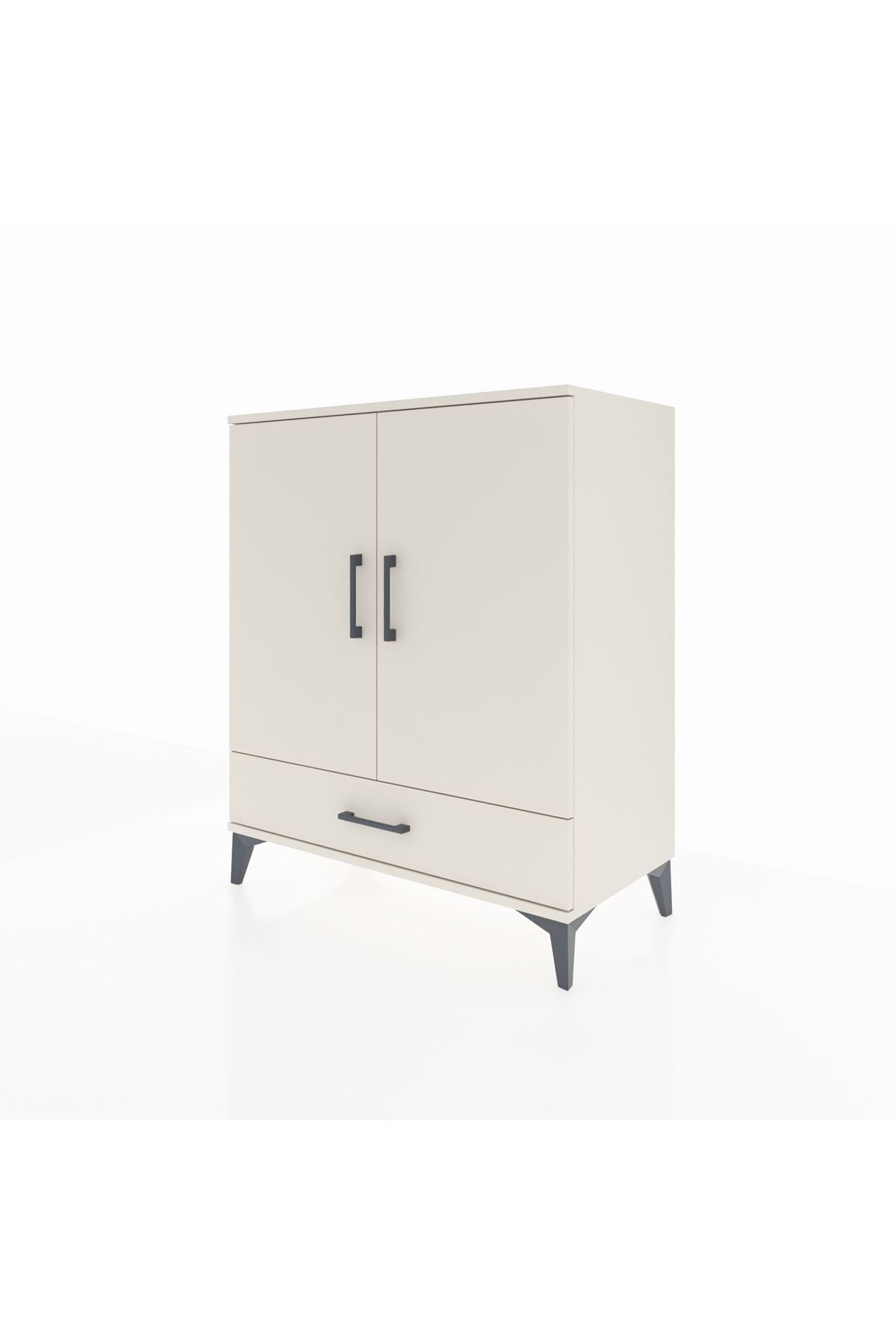 Hyperion Şifonyer 3 Raflı Tek Çekmeceli 2 Kapaklı 88x44x106 Aytaşı-Aytaşı