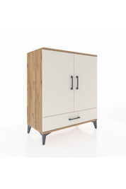 Hyperion Şifonyer 3 Raflı Tek Çekmeceli 2 Kapaklı 88x44x106 Çam-Aytaşı