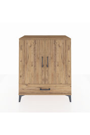 Hyperion Şifonyer 3 Raflı Tek Çekmeceli 2 Kapaklı 88x44x106 Çam-Çam
