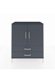 Hyperion Şifonyer 2 Raflı 2 Çekmeceli 2 Kapaklı 88x44x106 Antrasit-Antrasit