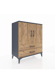 Hyperion Şifonyer 2 Raflı 2 Çekmeceli 2 Kapaklı 88x44x106 Antrasit-Çam