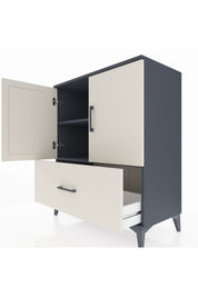 Hyperion Şifonyer 2 Raflı Tek Çekmeceli 2 Kapaklı 88x44x106 Antrasit-Aytaşı