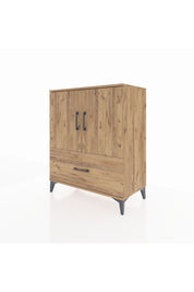 Hyperion Şifonyer 2 Raflı Tek Çekmeceli 2 Kapaklı 88x44x106 Çam-Çam