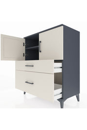 Hyperion Şifonyer 2 Raflı 2 Çekmeceli 2 Kapaklı 88x44x106 Antrasit-Aytaşı