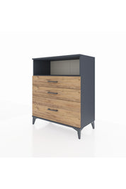 Hyperion Şifonyer Tek Raflı 3 Çekmeceli 88x44x106 Antrasit-Çam