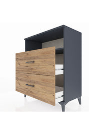 Hyperion Şifonyer Tek Raflı 2 Çekmeceli 88x44x106 Antrasit-Çam