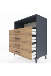 Hyperion Şifonyer Tek Raflı 4 Çekmeceli 88x44x106 Antrasit-Çam