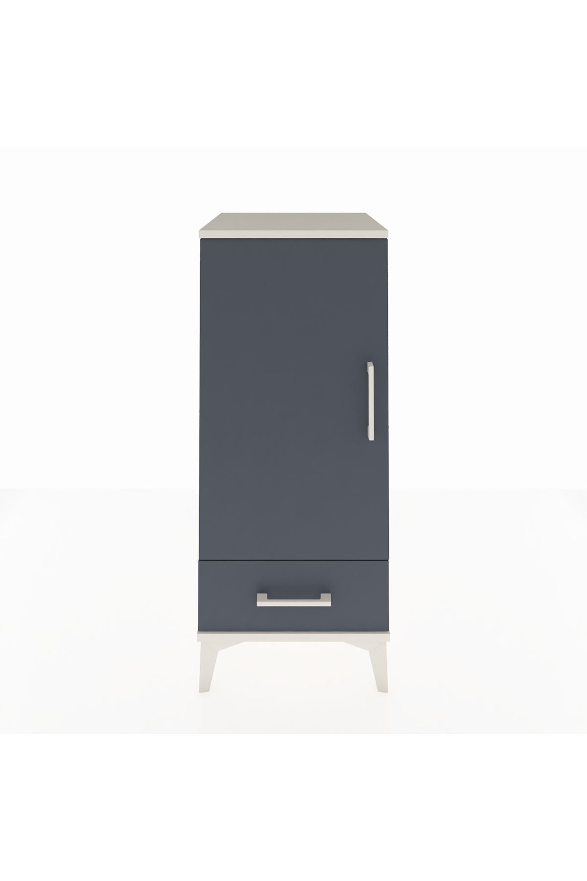 Hyperion Komodin 2 Raflı Tek Çekmeceli Tek Kapaklı 44x44x106 Aytaşı-Antrasit