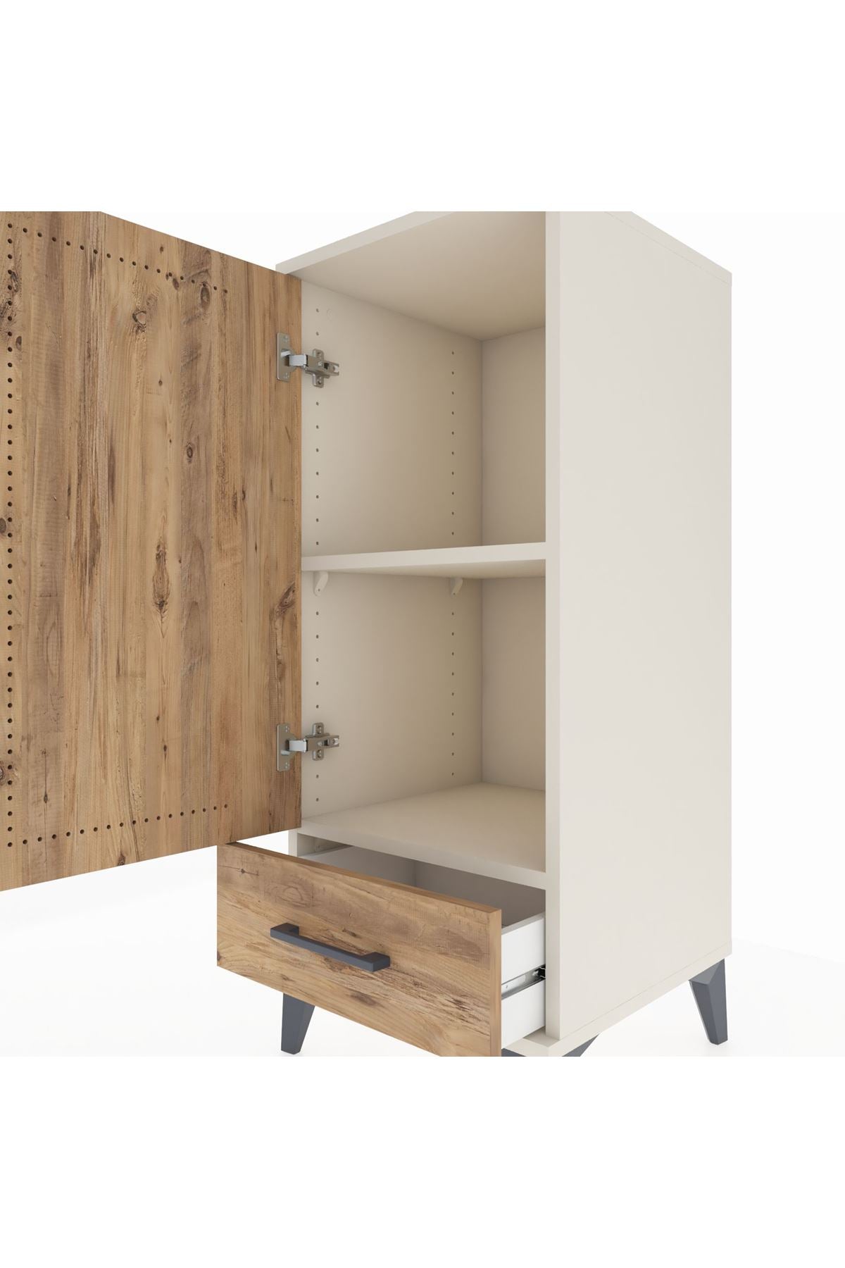 Hyperion Komodin 2 Raflı Tek Çekmeceli Tek Kapaklı 44x44x106 Aytaşı-Çam