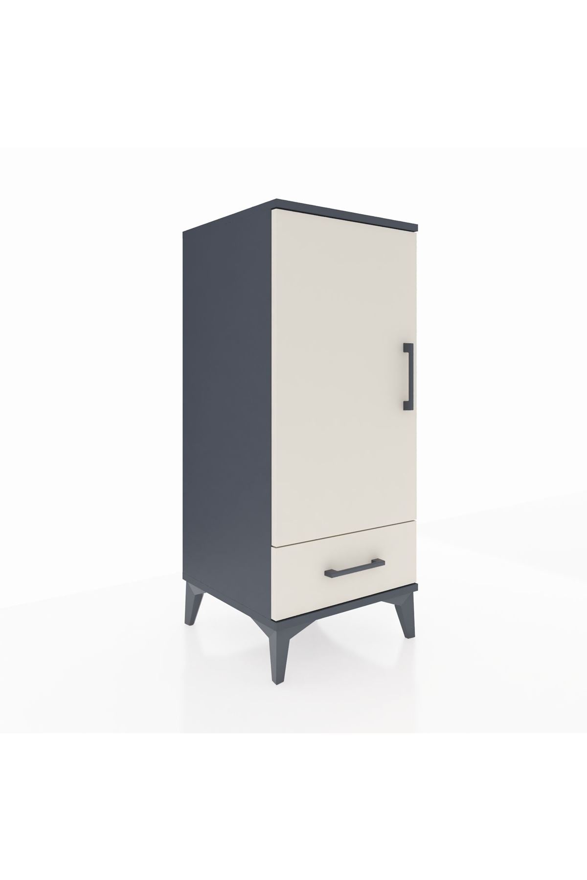 Hyperion Komodin 2 Raflı Tek Çekmeceli Tek Kapaklı 44x44x106 Antrasit-Aytaşı