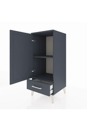 Hyperion Komodin 2 Raflı Tek Çekmeceli Tek Kapaklı 44x44x106 Antrasit-Antrasit