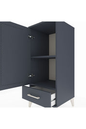 Hyperion Komodin 2 Raflı Tek Çekmeceli Tek Kapaklı 44x44x106 Antrasit-Antrasit