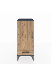 Hyperion Komodin 2 Raflı Tek Çekmeceli Tek Kapaklı 44x44x106 Antrasit-Çam