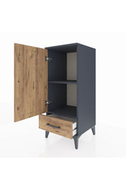 Hyperion Komodin 2 Raflı Tek Çekmeceli Tek Kapaklı 44x44x106 Antrasit-Çam