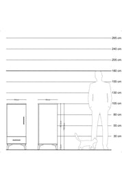 Hyperion Komodin 2 Raflı Tek Çekmeceli Tek Kapaklı 44x44x106 Antrasit-Çam