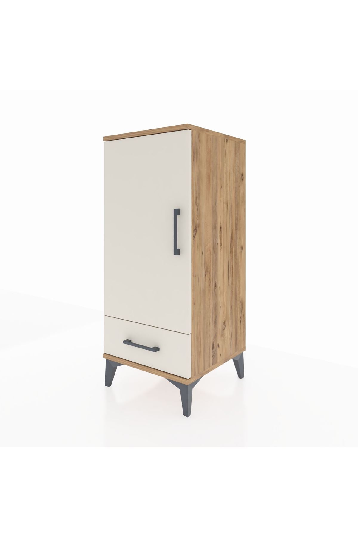 Hyperion Komodin 2 Raflı Tek Çekmeceli Tek Kapaklı 44x44x106 Çam-Aytaşı