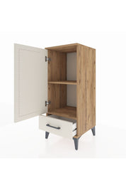 Hyperion Komodin 2 Raflı Tek Çekmeceli Tek Kapaklı 44x44x106 Çam-Aytaşı