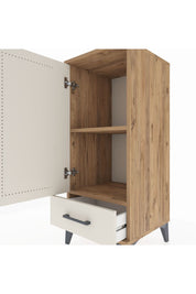 Hyperion Komodin 2 Raflı Tek Çekmeceli Tek Kapaklı 44x44x106 Çam-Aytaşı