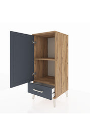 Hyperion Komodin 2 Raflı Tek Çekmeceli Tek Kapaklı 44x44x106 Çam-Antrasit