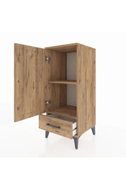 Hyperion Komodin 2 Raflı Tek Çekmeceli Tek Kapaklı 44x44x106 Çam-Çam