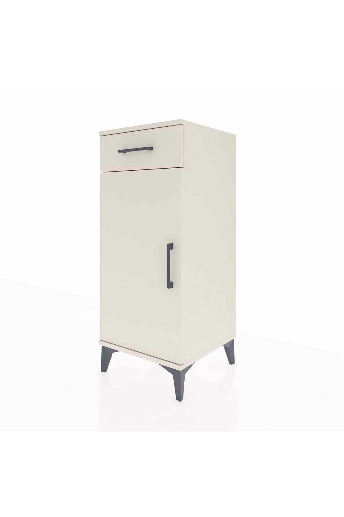 Hyperion Komodin Tek Raflı Tek Çekmeceli Tek Kapaklı 44x44x106 Aytaşı-Aytaşı