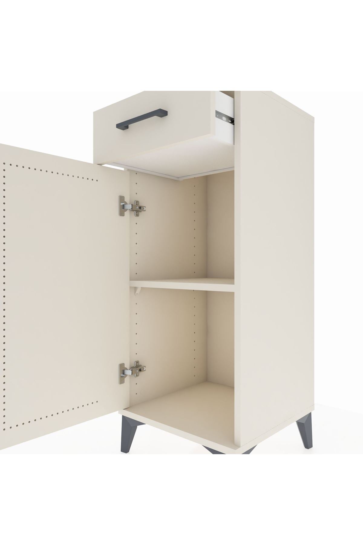 Hyperion Komodin Tek Raflı Tek Çekmeceli Tek Kapaklı 44x44x106 Aytaşı-Aytaşı