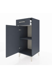 Hyperion Komodin Tek Raflı Tek Çekmeceli Tek Kapaklı 44x44x106 Antrasit-Antrasit
